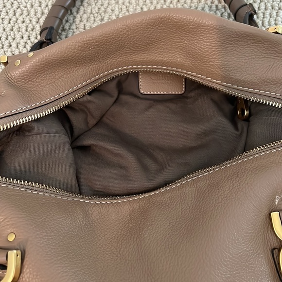 Chloe Marcie Medium Zip Leather Satchel Bag in Brown - Picture 10 of 12